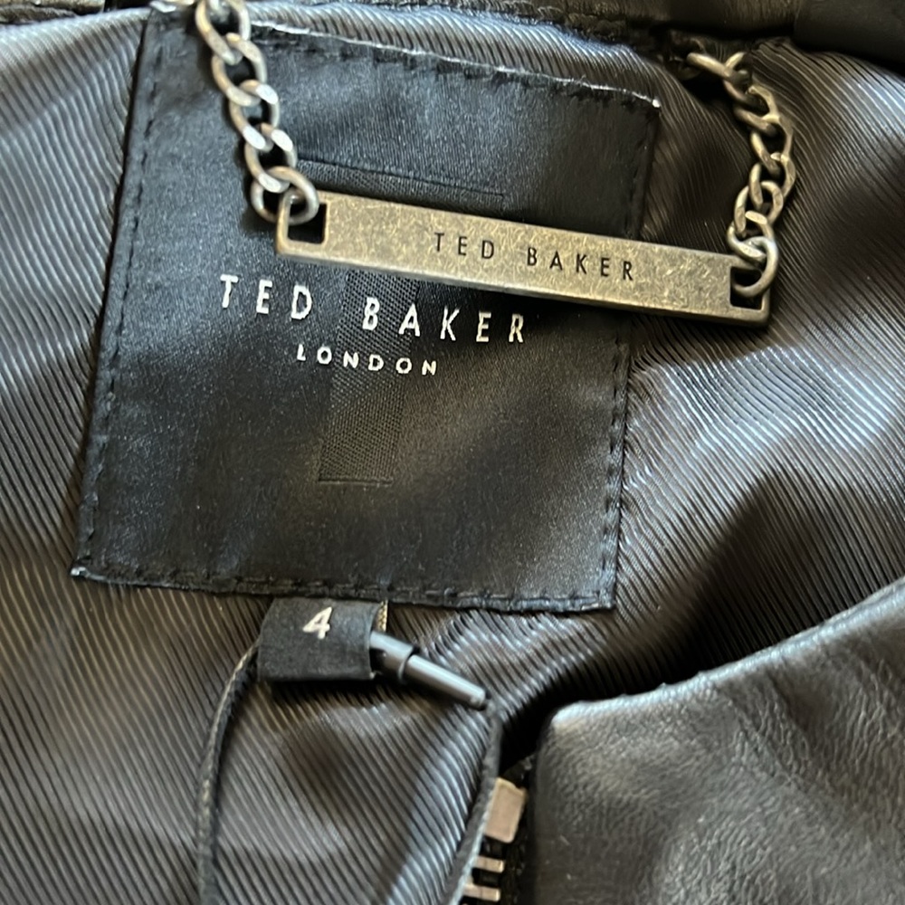 Ted Baker Claraya Fitted Paneled Leather Jacket - Picture 3 of 6